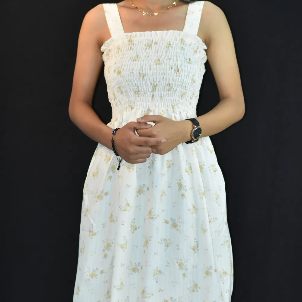 NYVAZ Women's Butter Blossom Smocked Midi Dress