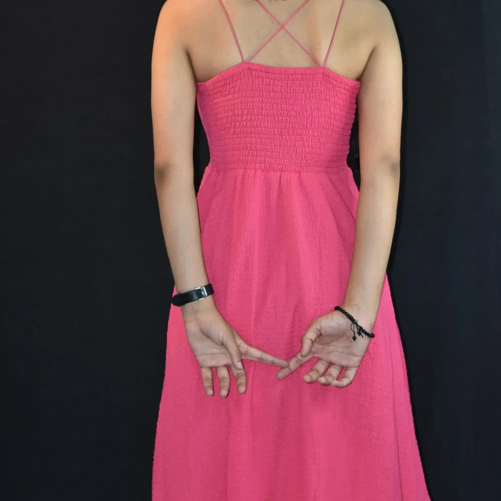 NYVAZ Women's Hot Pink Breeze Strappy Midi Dress