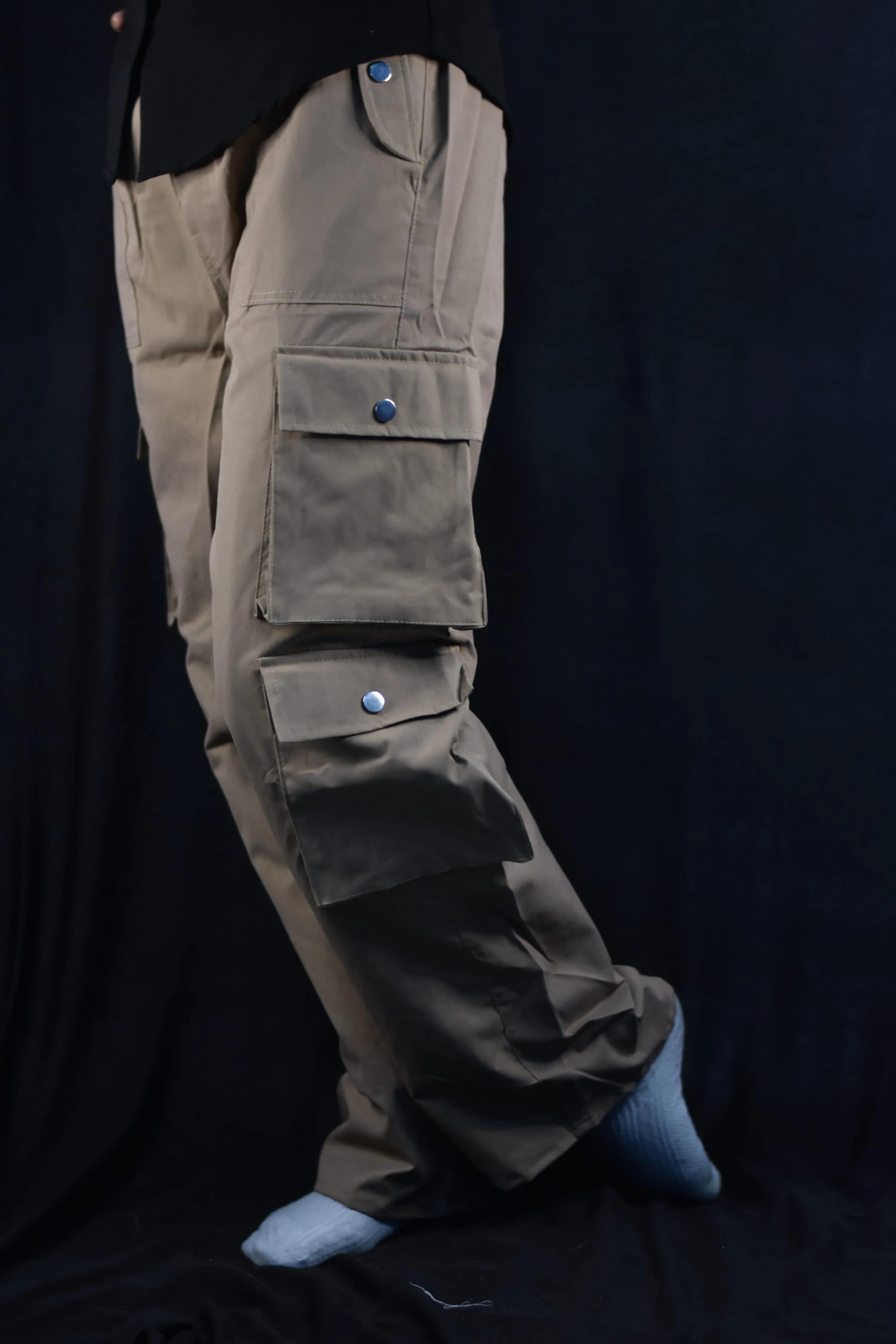 Women's Charcoal Gray Wide Leg Cargo Pants