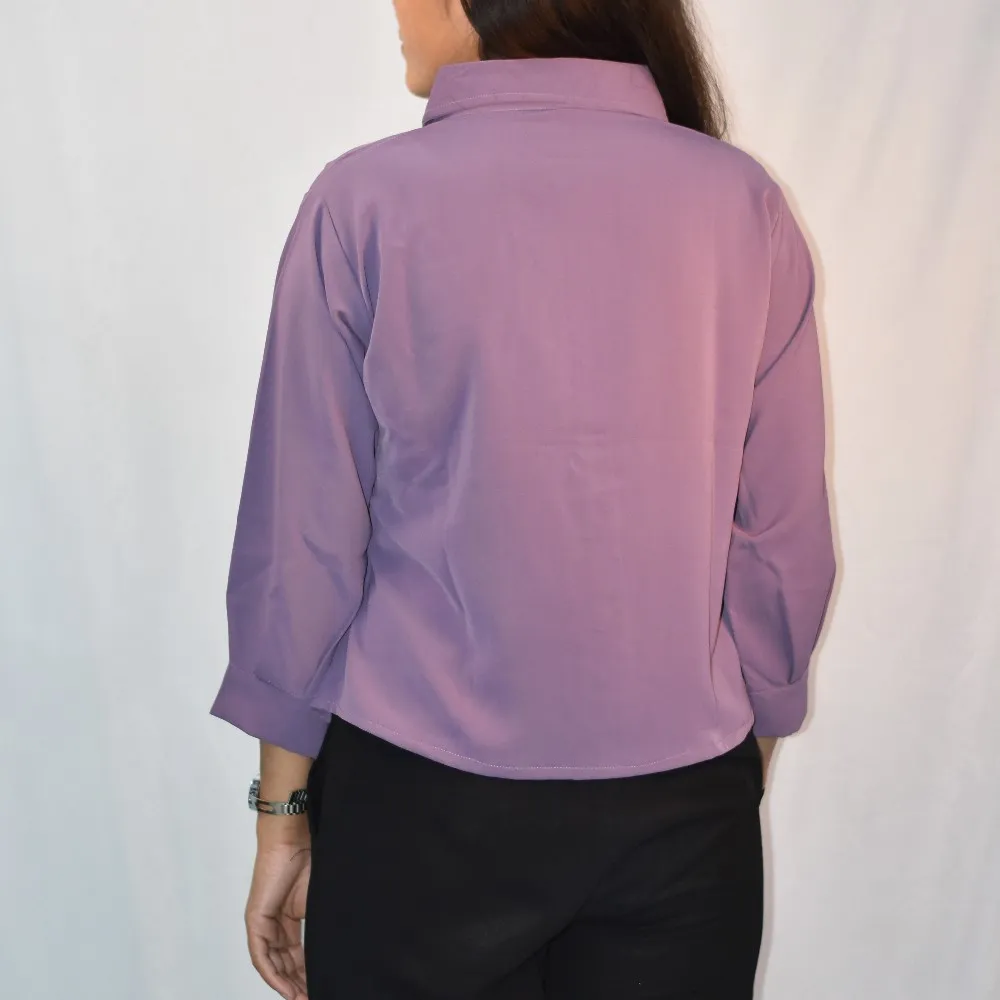 NYVAZ Women's Lavender Color Block Stripe Shirt