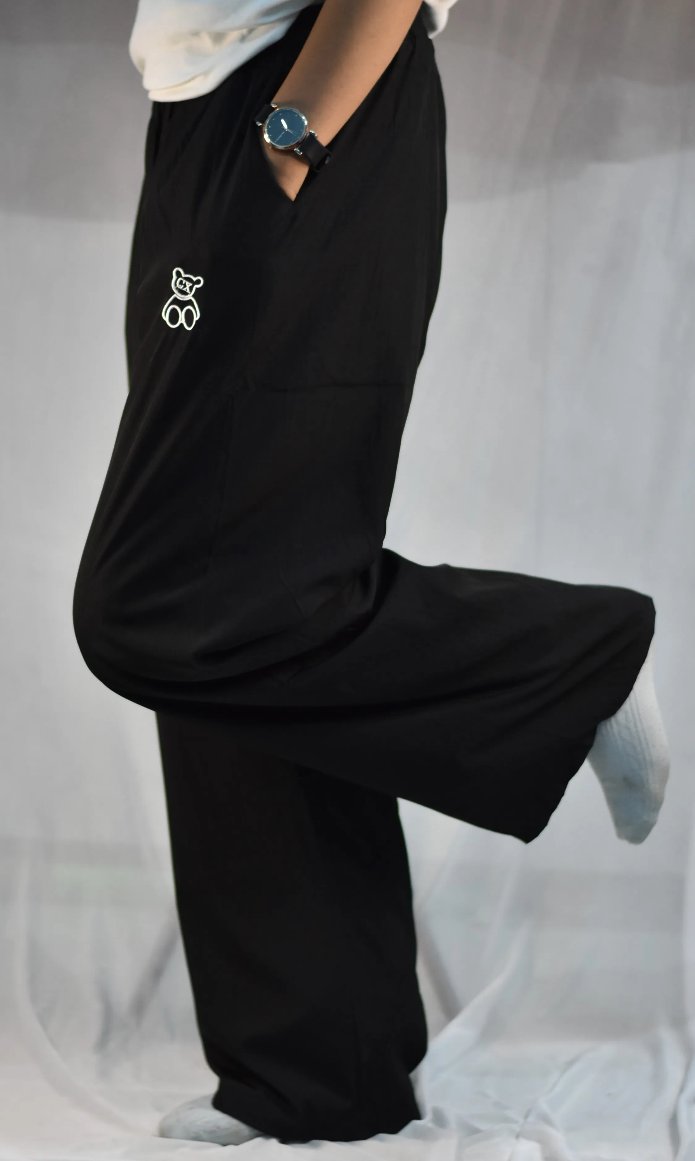 Women's Black Wide Leg Lounge Pants