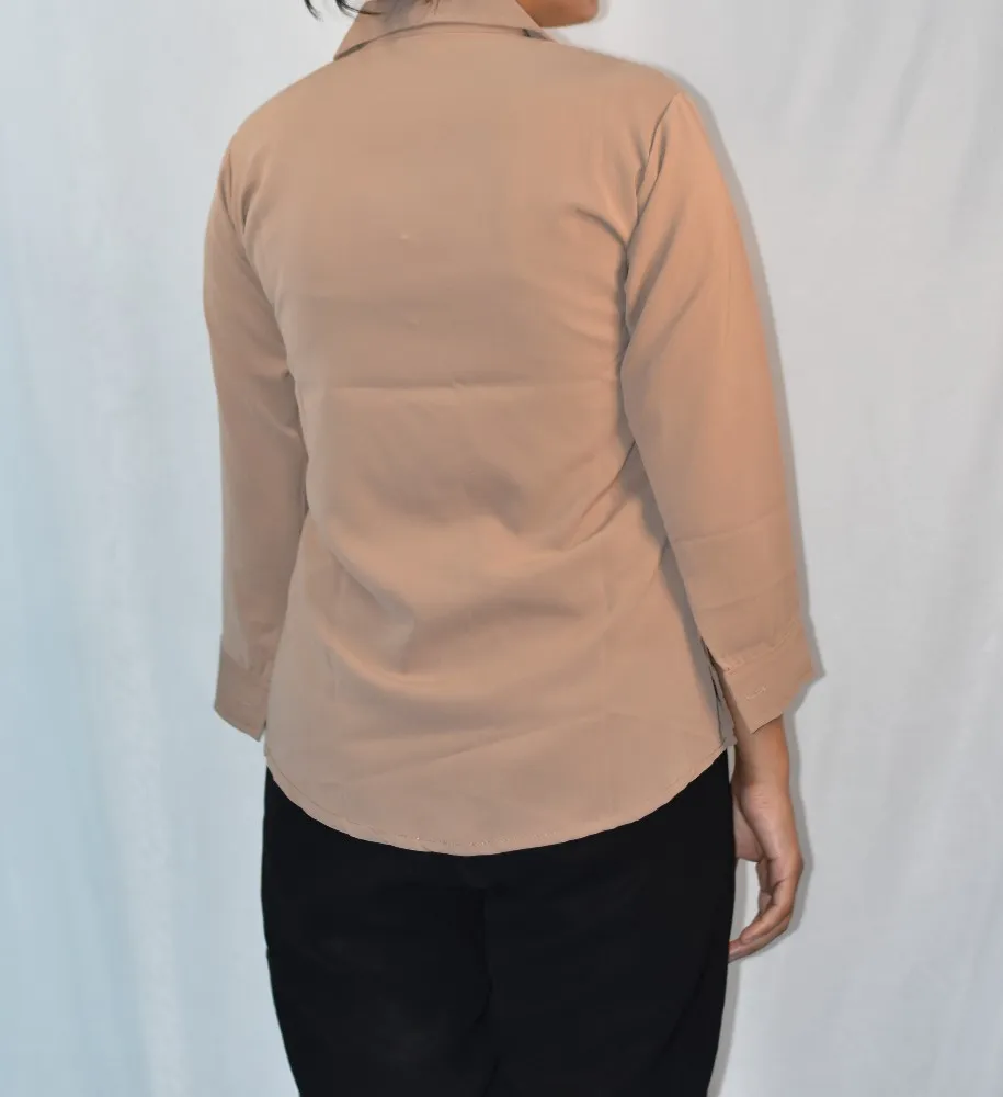 NYVAZ Women's Beige Formal Shirt
