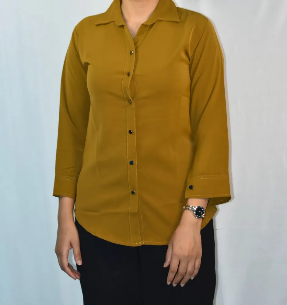 NYVAZ Women's Mustard Formal Shirt