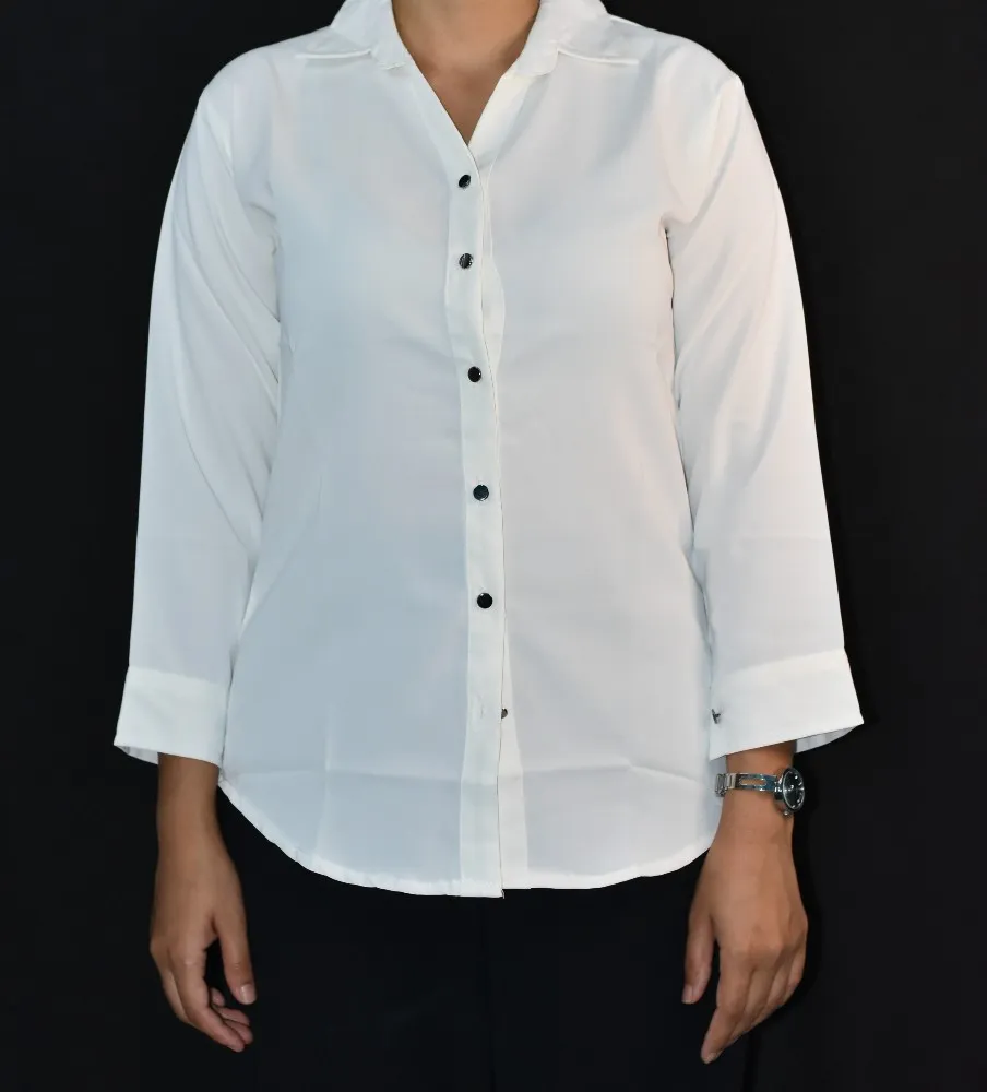 NYVAZ Women's Classic White Formal Shirt