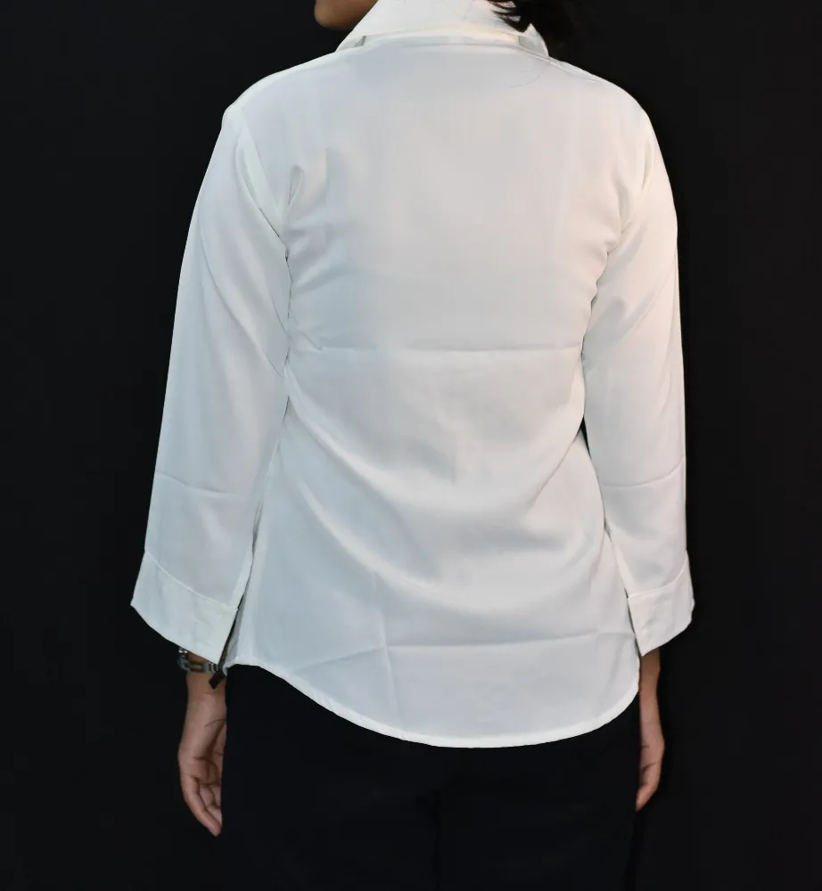 NYVAZ Women's Classic White Formal Shirt