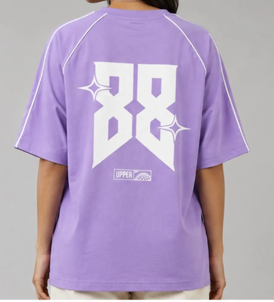 NYVAZ Women's Lavender Cursed Graphic Cotton T-Shirt