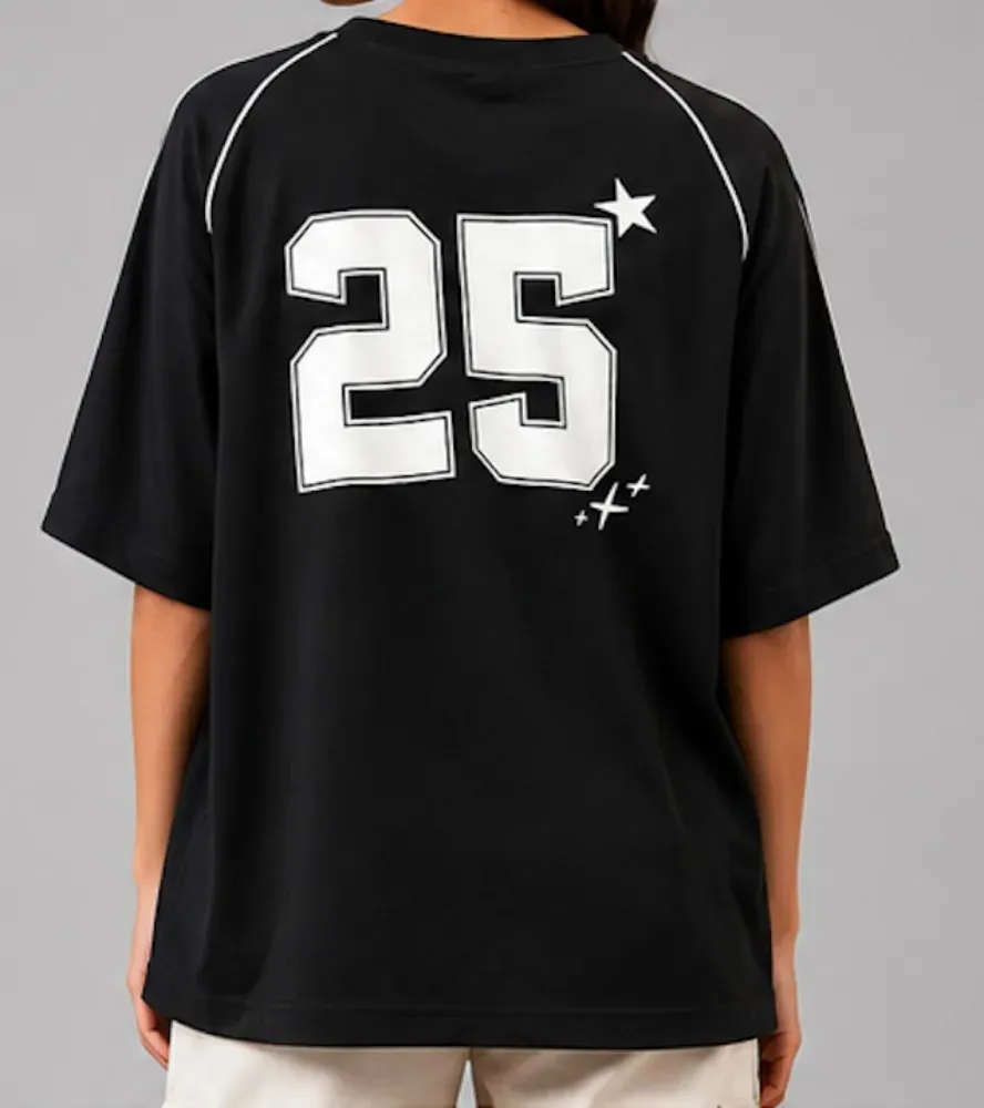 NYVAZ Women's Black Feeling Graphic Sports T-Shirt