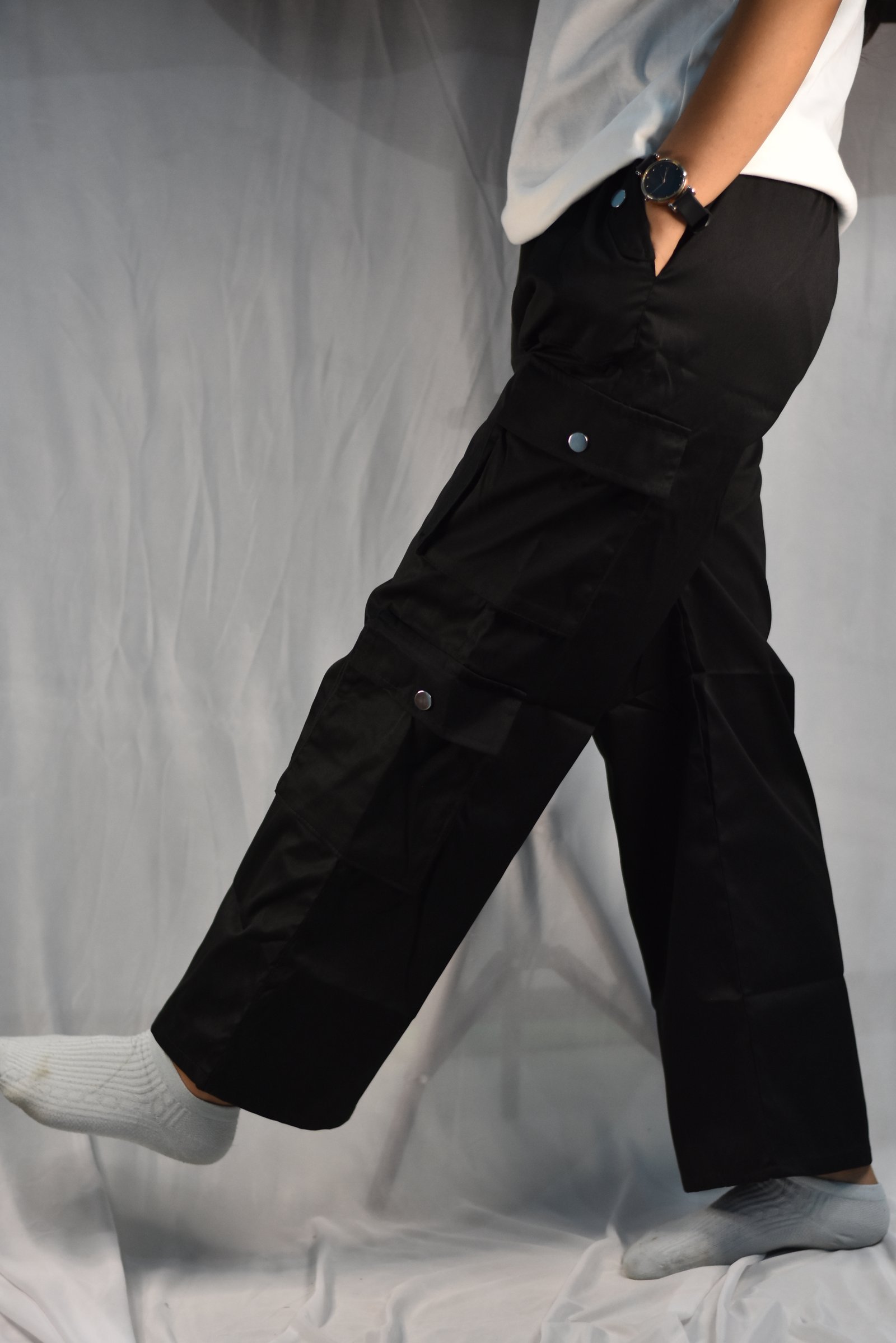 black Girls black Wide Leg Cargo Pants