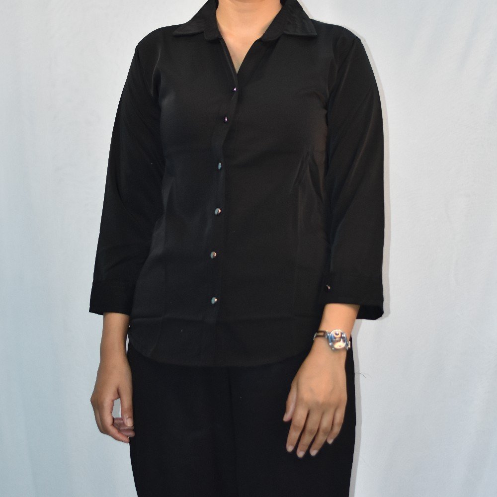 Black NYVAZ Women's Classic Black Formal Shirt