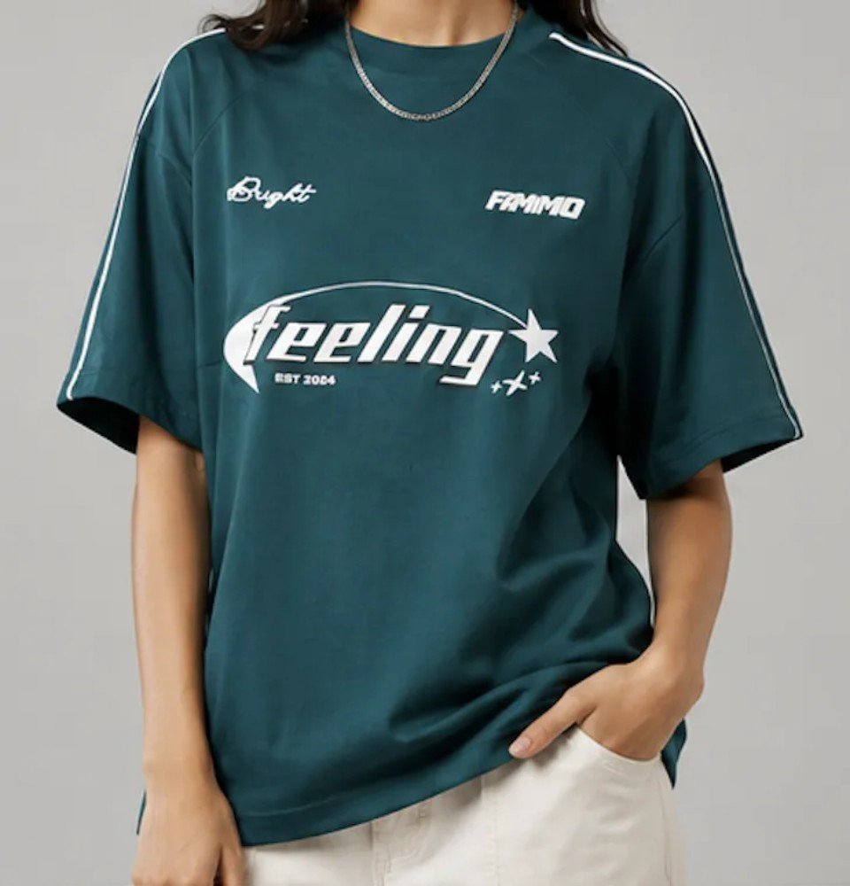 Emerald Green NYVAZ Women's Emerald Green Graphic Cotton T-Shirt – Feeling Edition