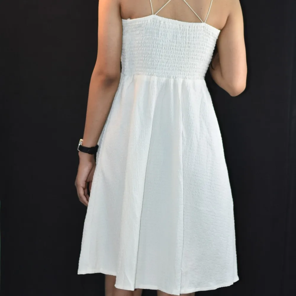 Ivory White NYVAZ Women's Ivory Breeze Strappy Midi Dress