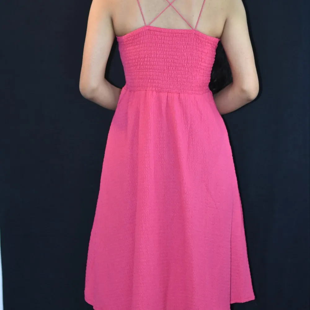 Hot Pink NYVAZ Women's Hot Pink Breeze Strappy Midi Dress