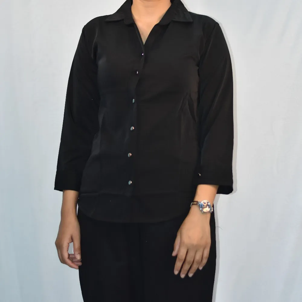 Black NYVAZ Women's Classic Black Formal Shirt