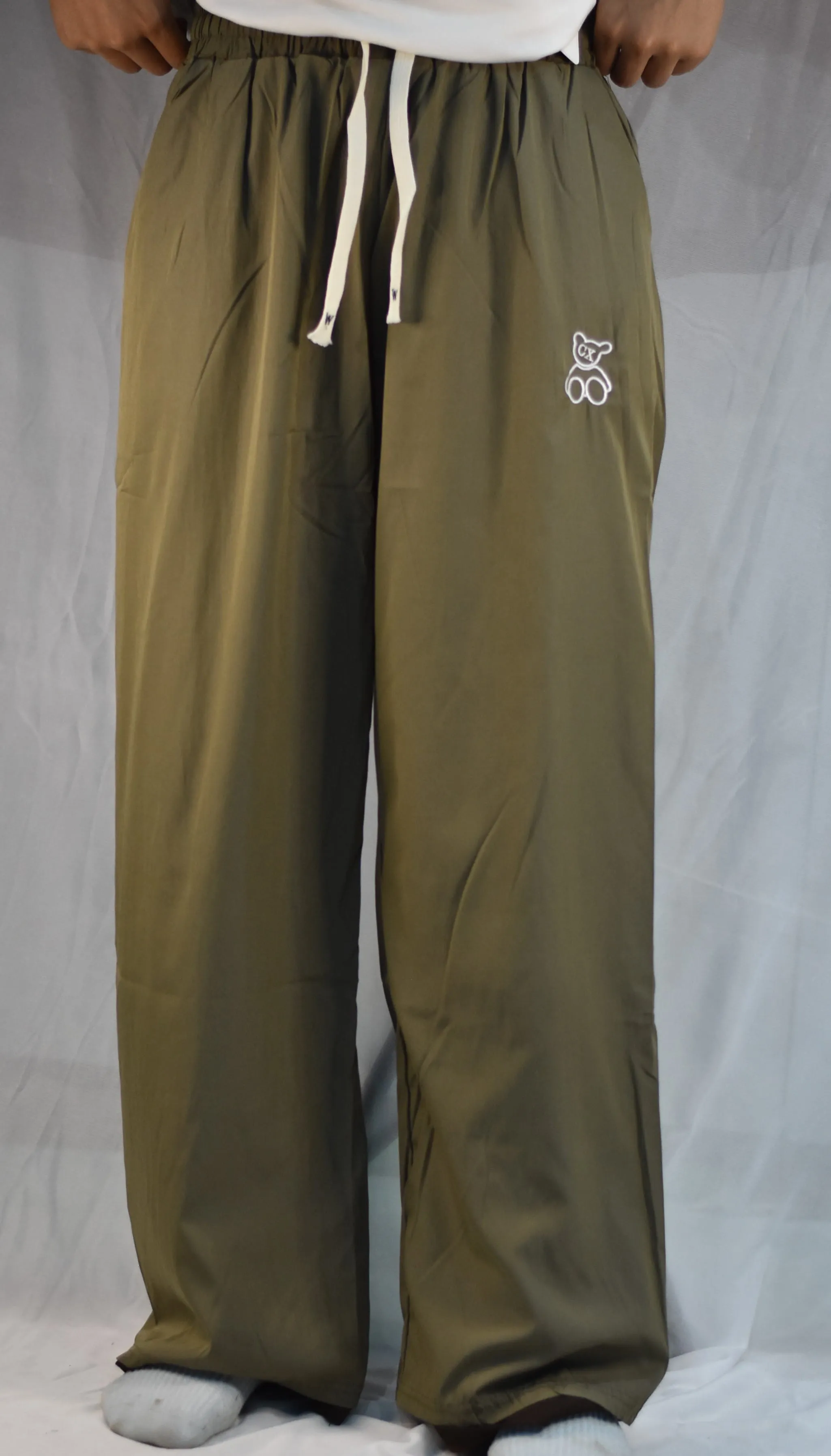 olive green Nyvaz Women's Olive Green Wide Leg Palazzo Pants with Pockets