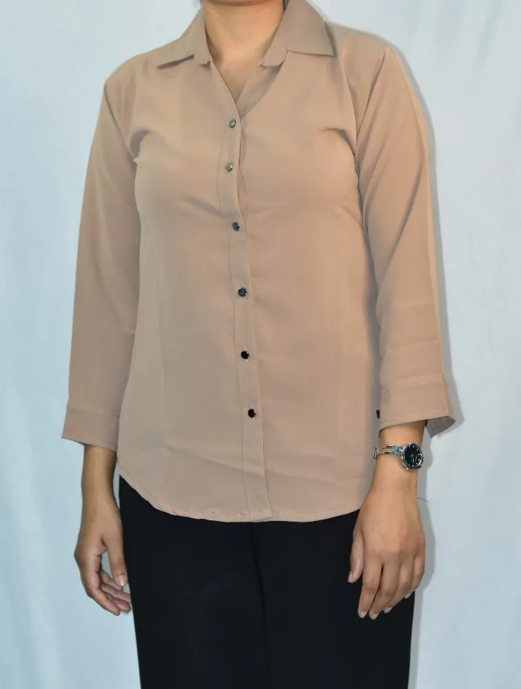 Beige NYVAZ Women's Beige Formal Shirt