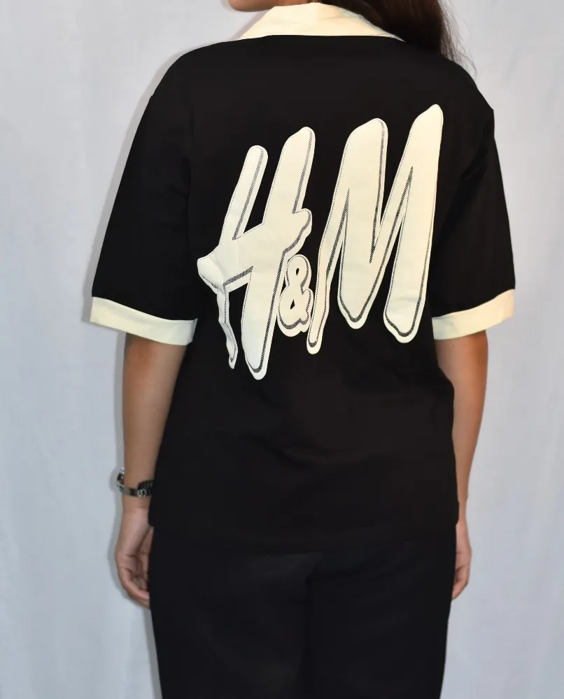 Black with Cream Collar & Sleeve Cuffs NYVAZ Women's Black Contrast Collar Polo T-Shirt